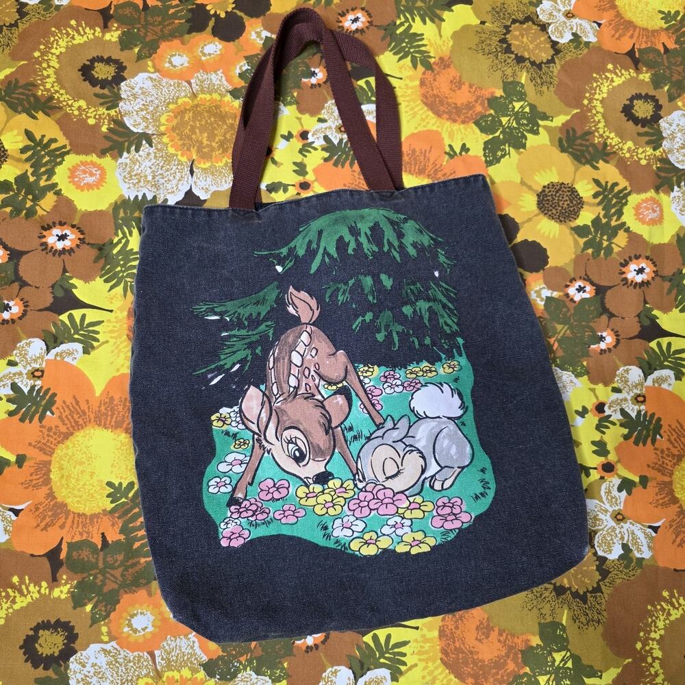Disney Bambi & Thumper Double-Sided Canvas Tote Bag Disney Store